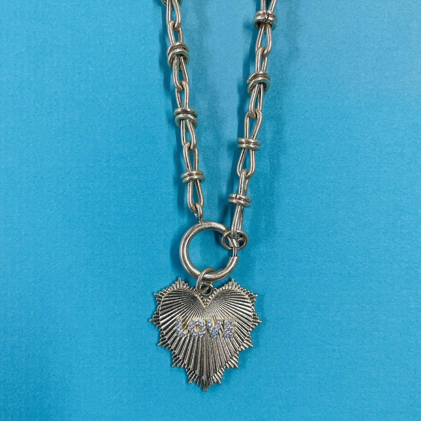 Pavel Love Heart Burst Chain Necklace - LBF