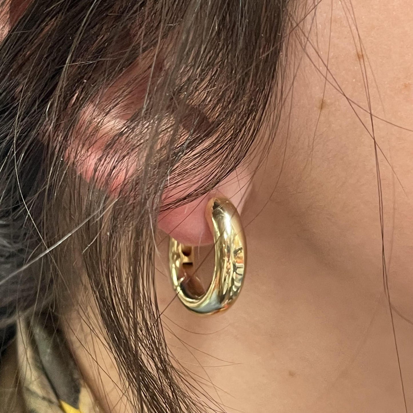 Gold Dipped Chunky Hoop Earrings