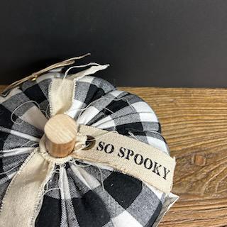 Buffalo Check Pumpkin Sitter- Mud Pie