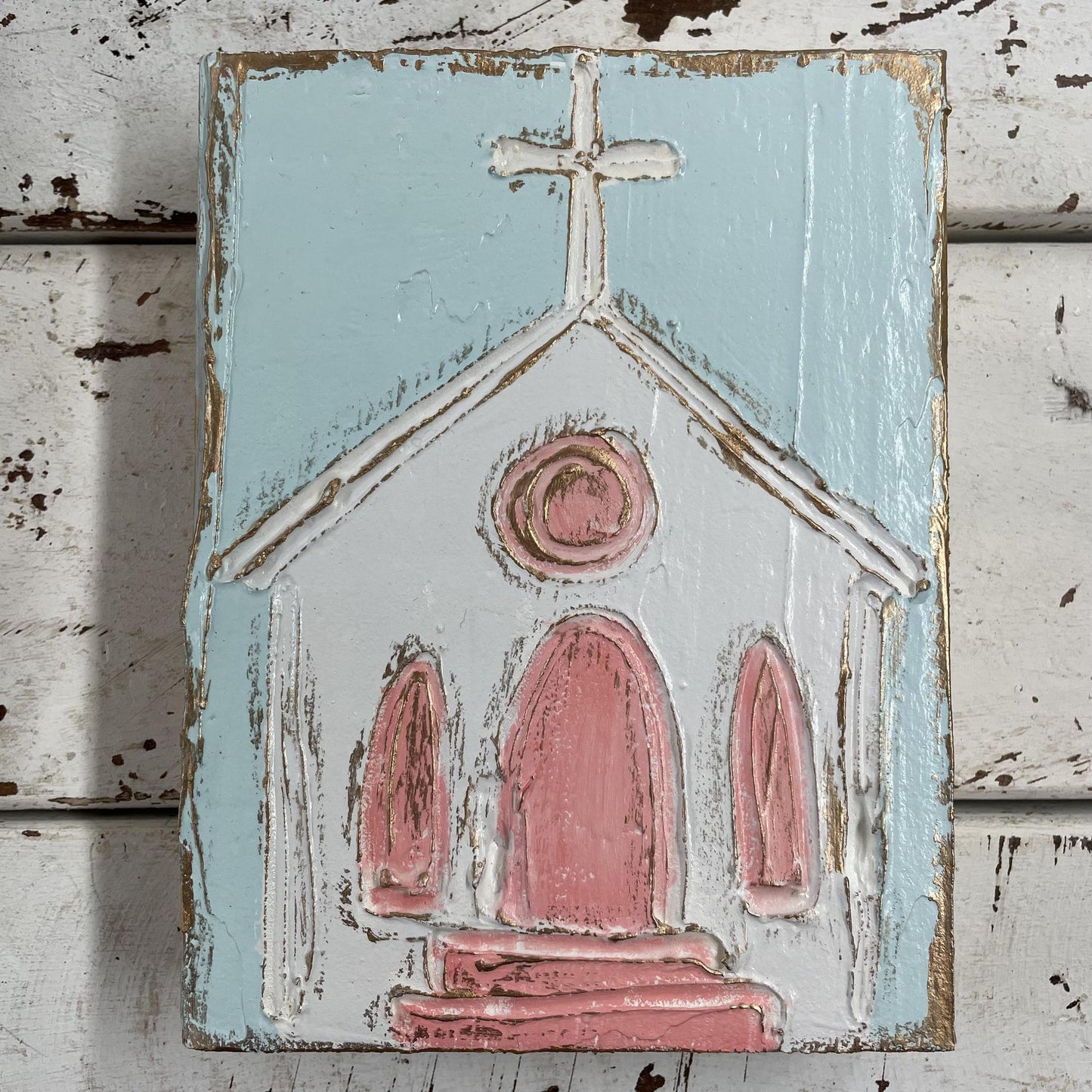 5x7 Church Hand Painted Wood Blocks - Coddiwomple