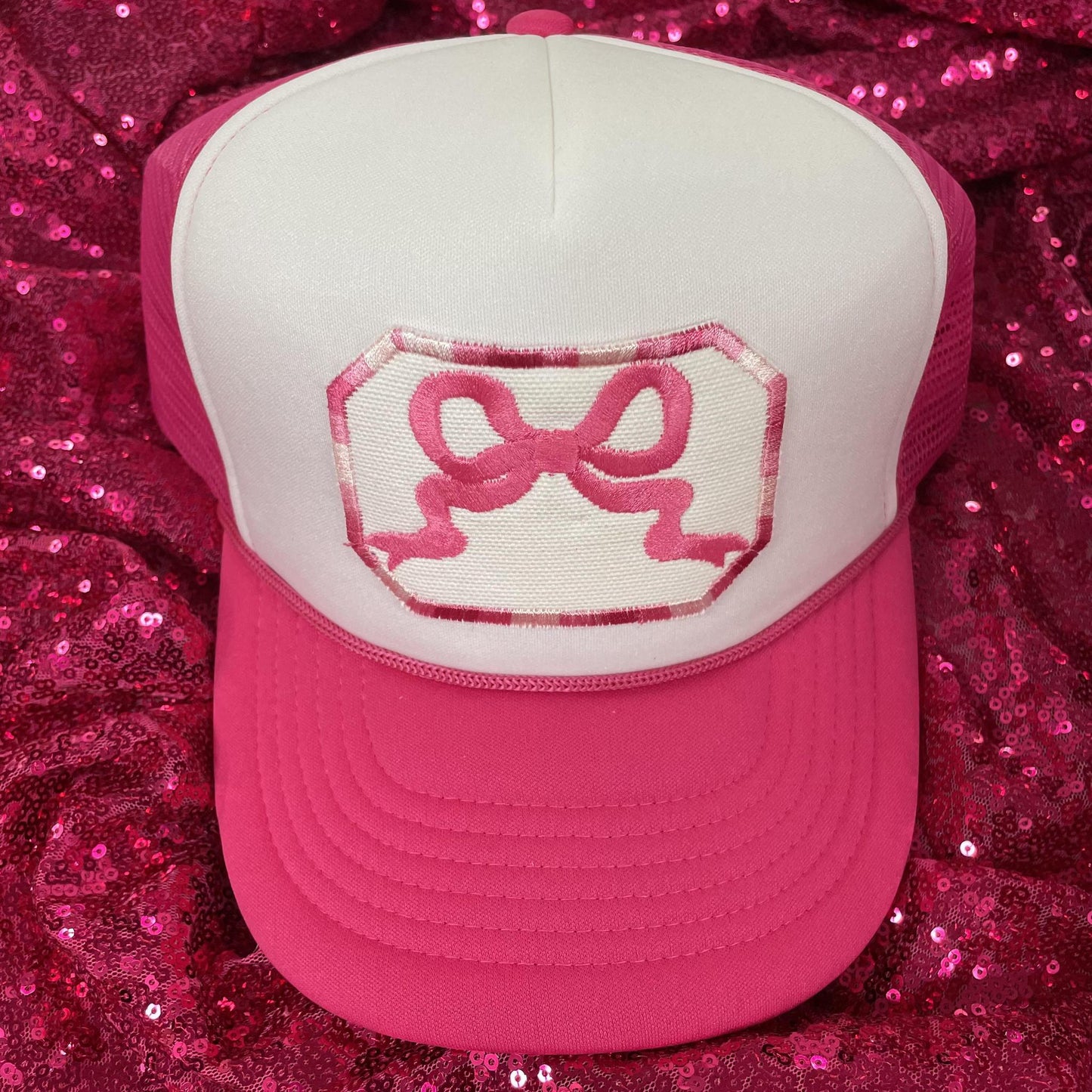 Pink Bow Trucker- Lucky Girl