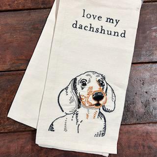 Love My Dachshund Towel- Primitives By Kathy