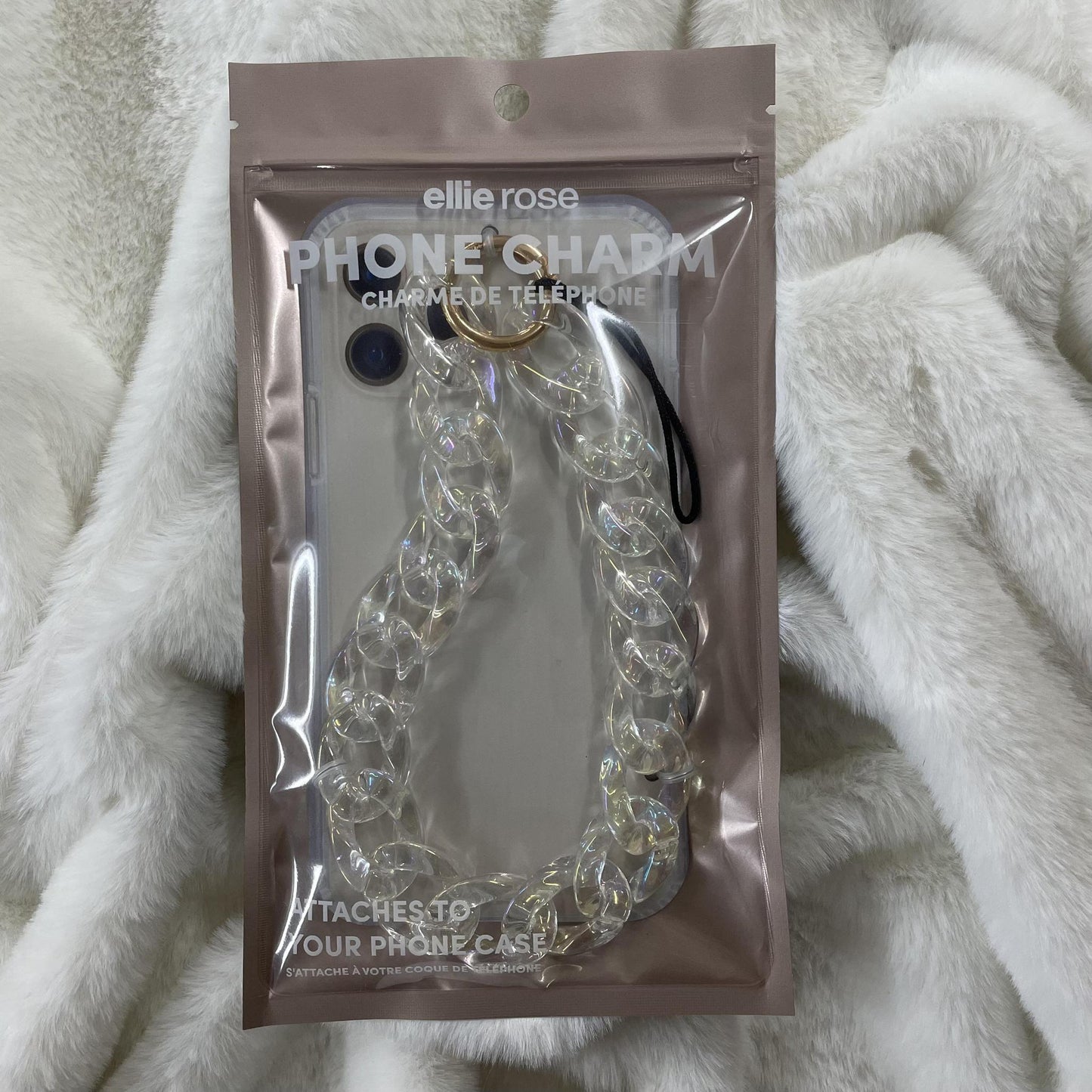 Clear Chain Phone Charm- Ellie Rose