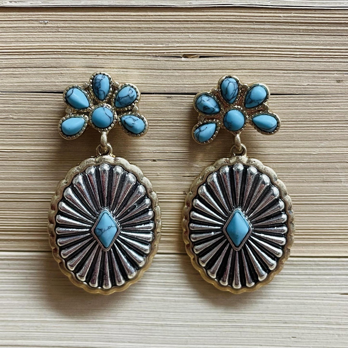 Monica Concho Earrings Mixed Metal - Canvas Style