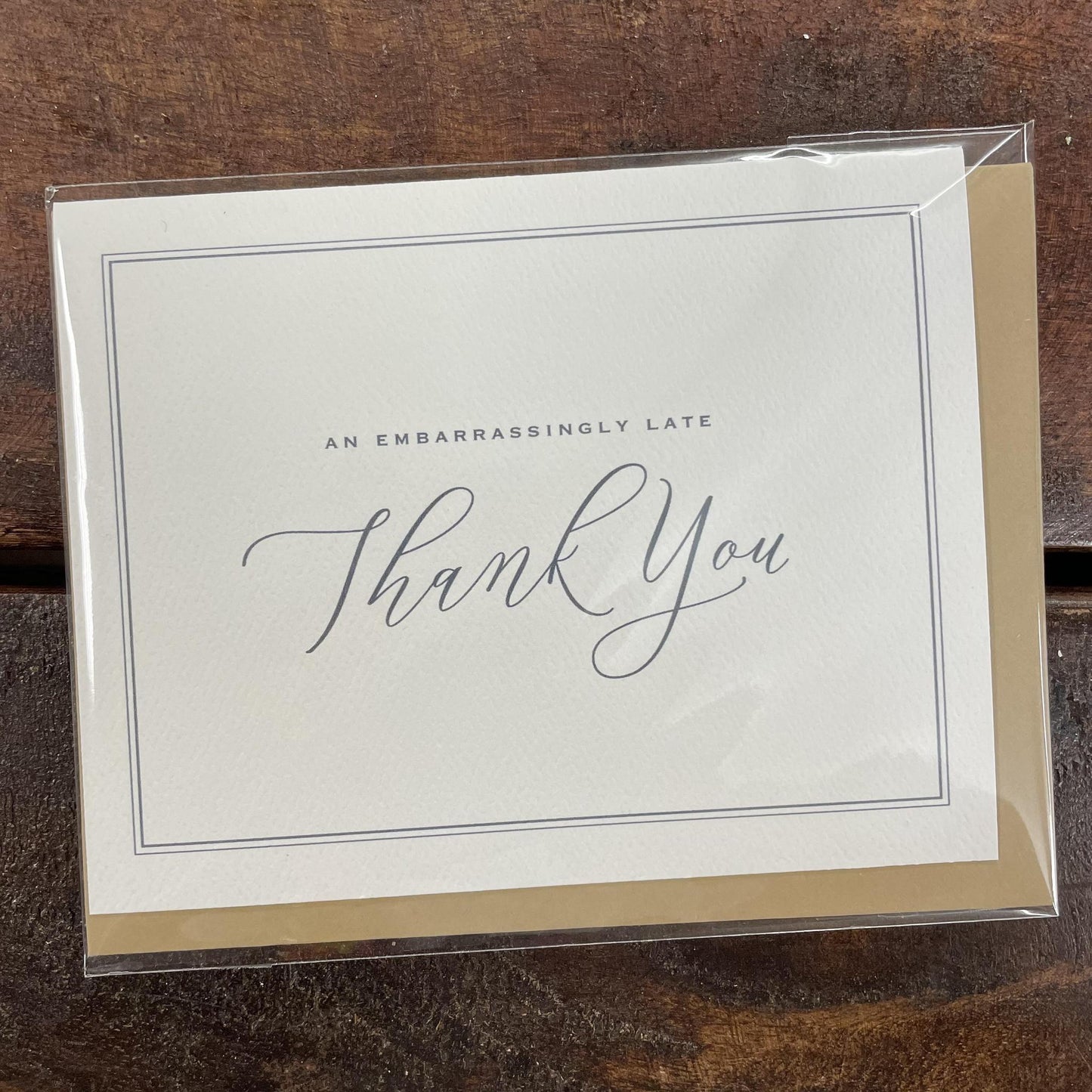 Embarrassingly Late Thank You Card- J&J