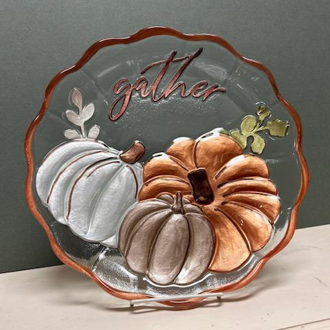 Gather Glass Platter- Fall Mud Pie