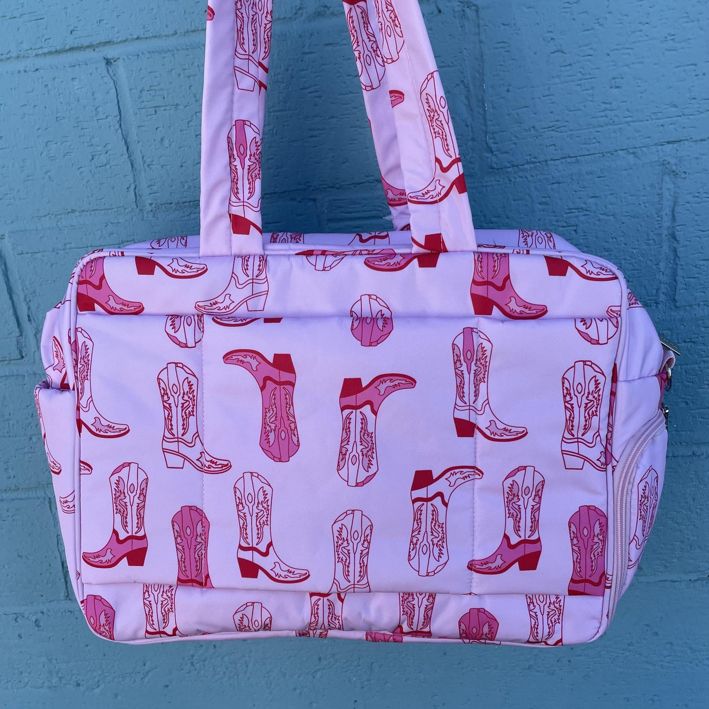 Light Pink Western Boots Weekender Bag - Katydid