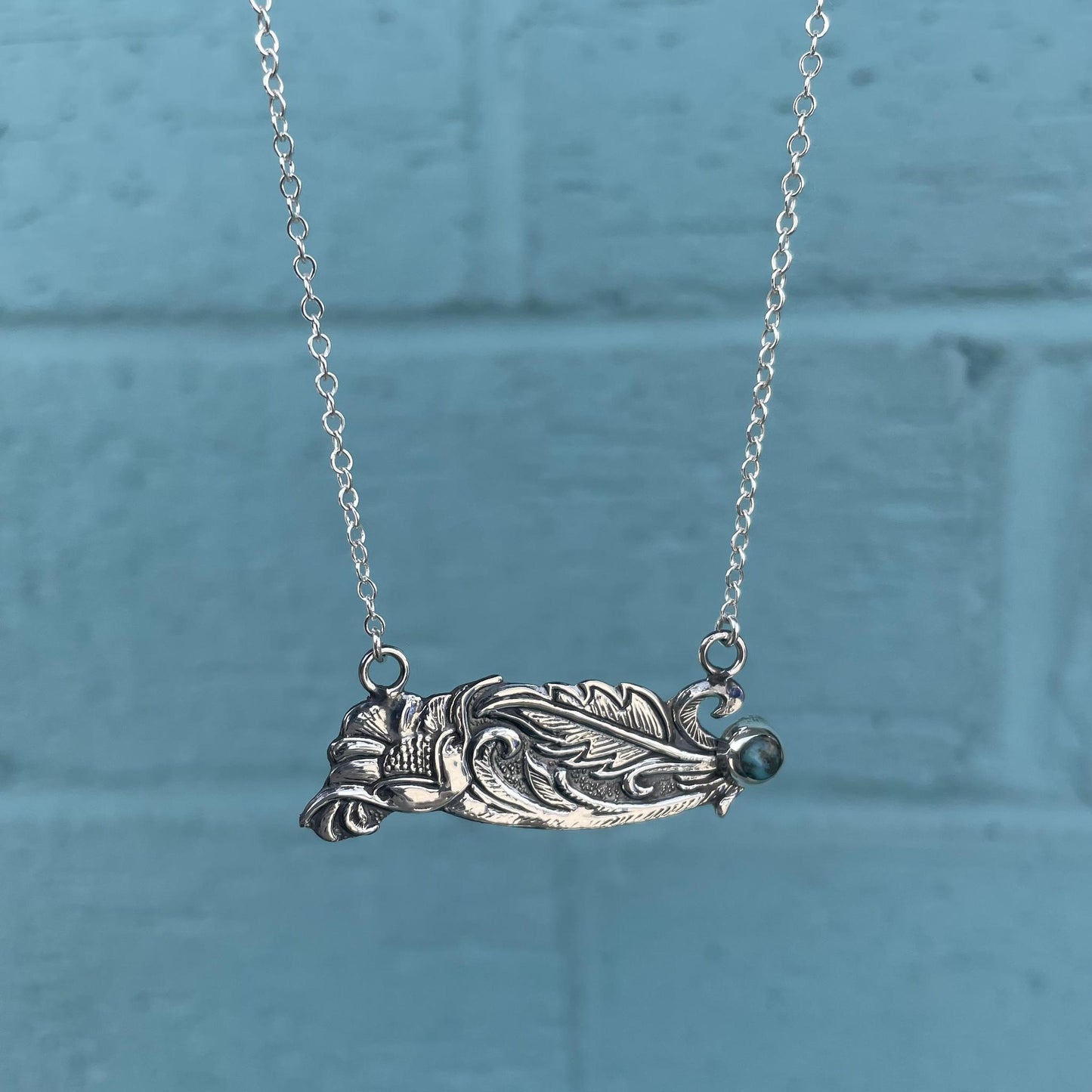 Cutout Floral Stamped Necklace - Boho Sol