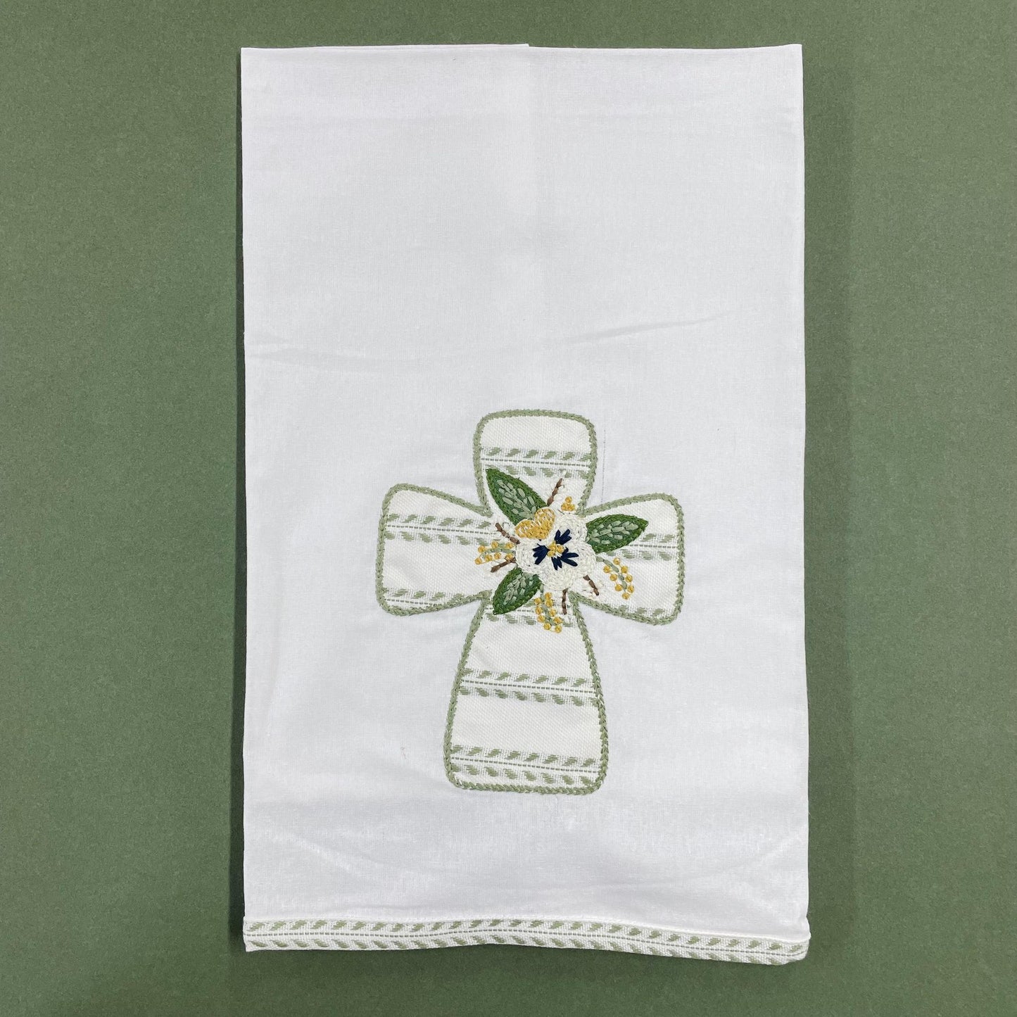 Cross With Flowers Tea Towel - Glory Haus