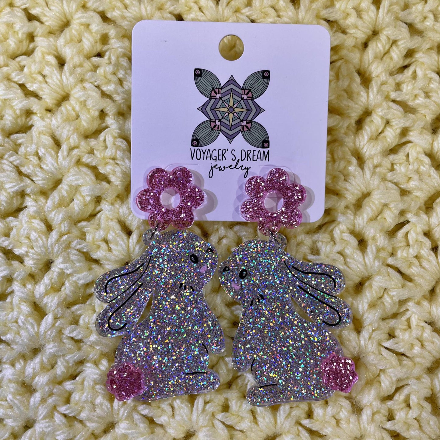 Glitter Bunnies Earrings- Voyager's Dream