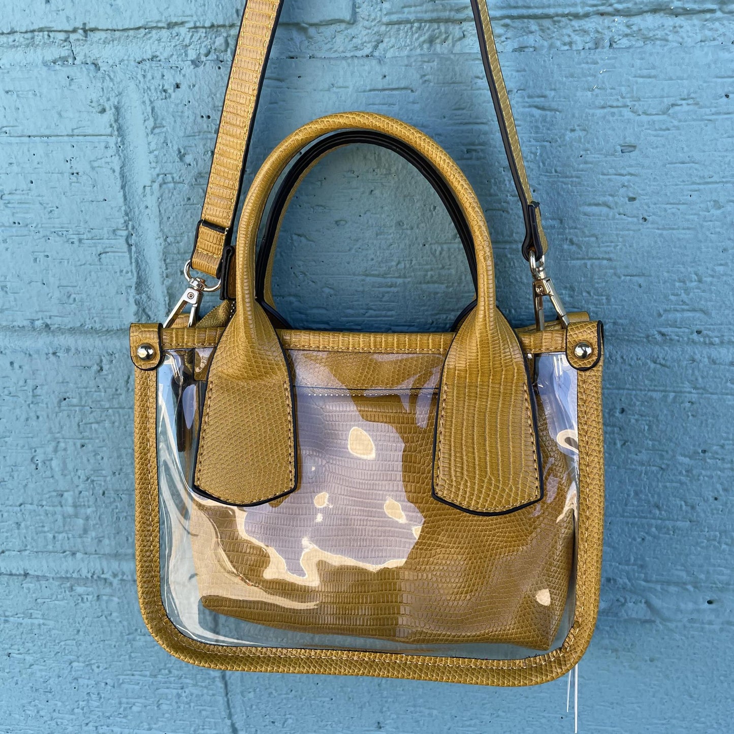 Mustard Stacey Crossbody Clear Purse - Jen & Co.