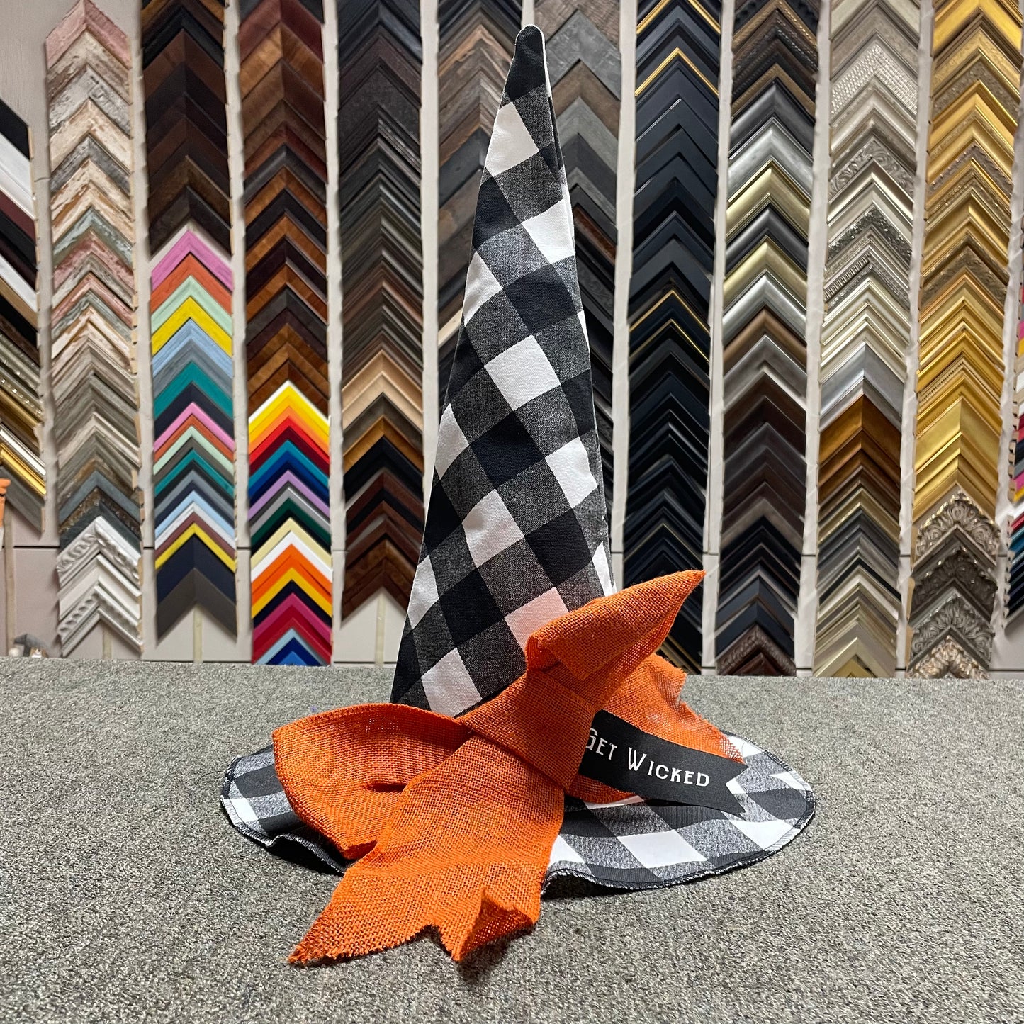 Buffalo Check Witch Hat Sitter