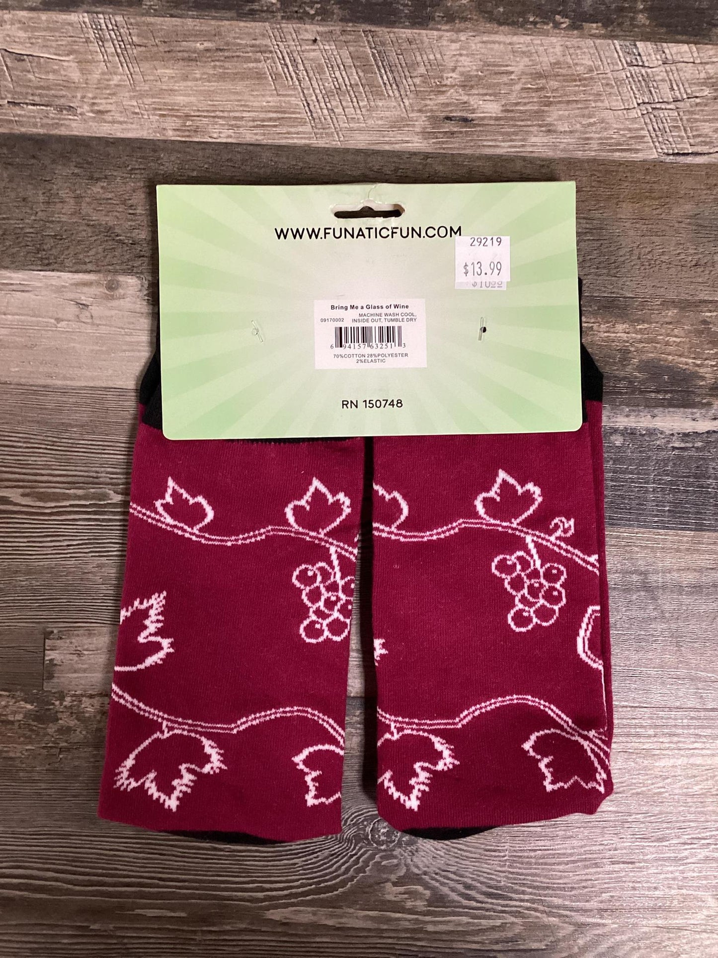 "Bring Me A Glass Of Wine" Socks- Funatic