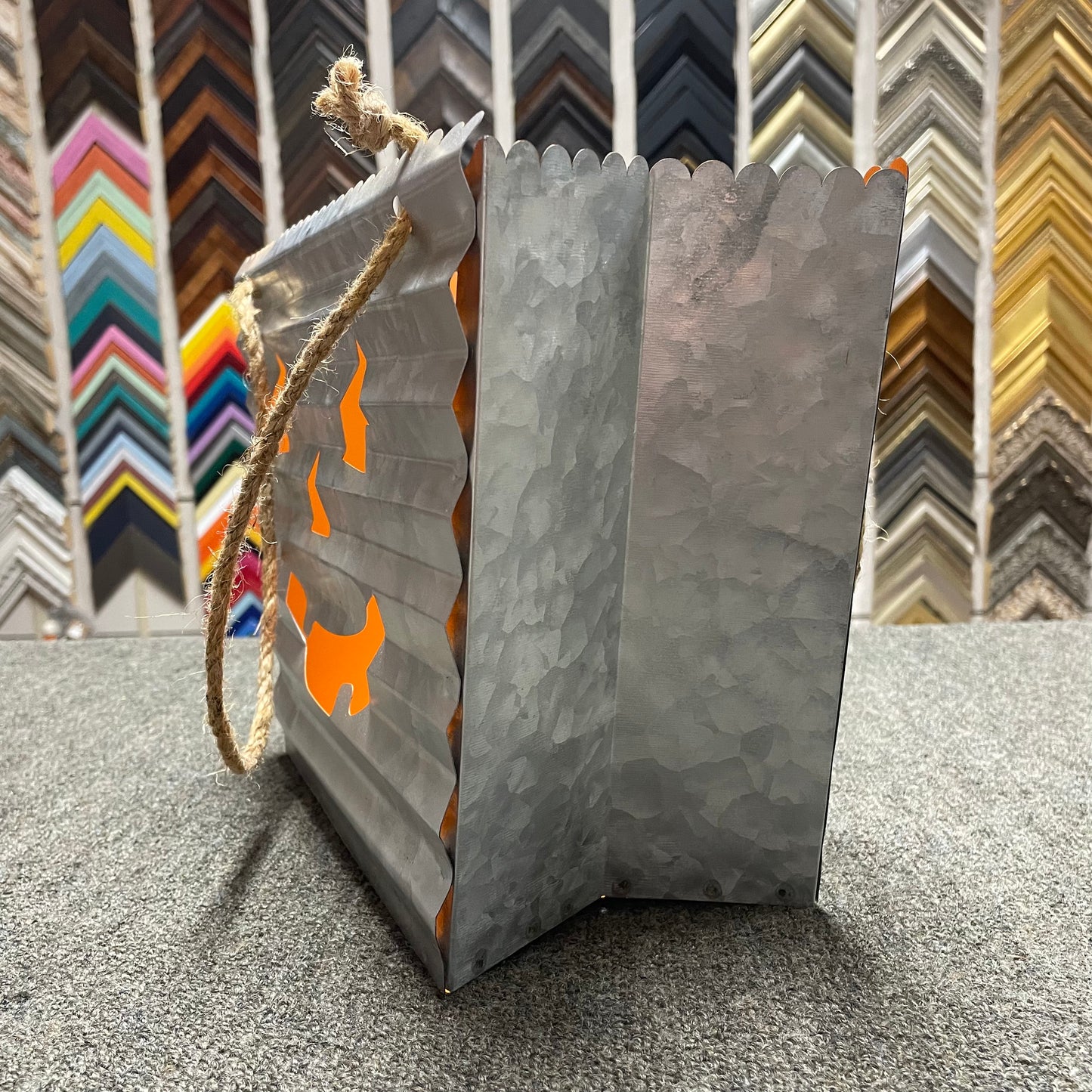 Silver Jack O Lantern Bag Lantern