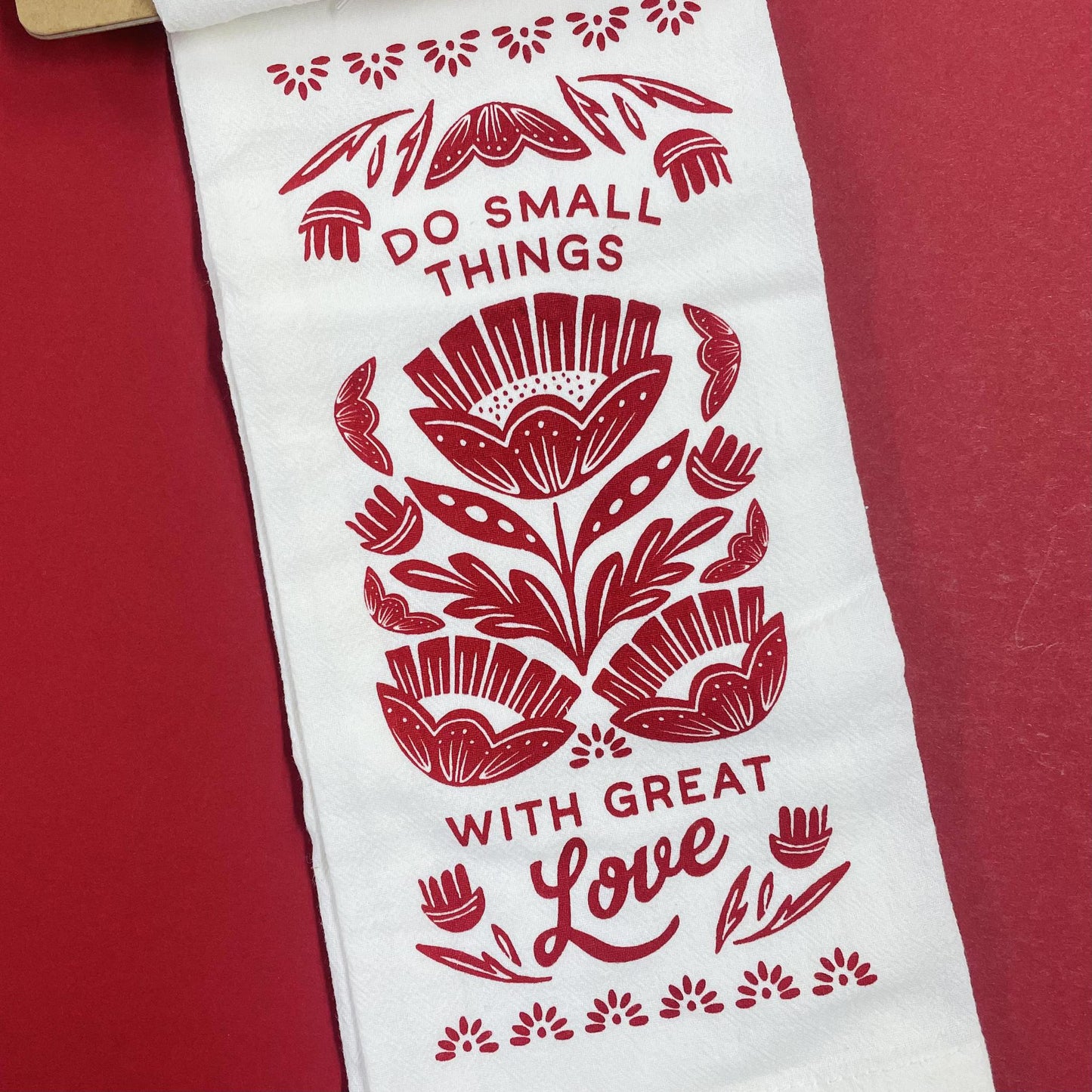 Monochrome Towel - Great Love - Primitives By Kathy