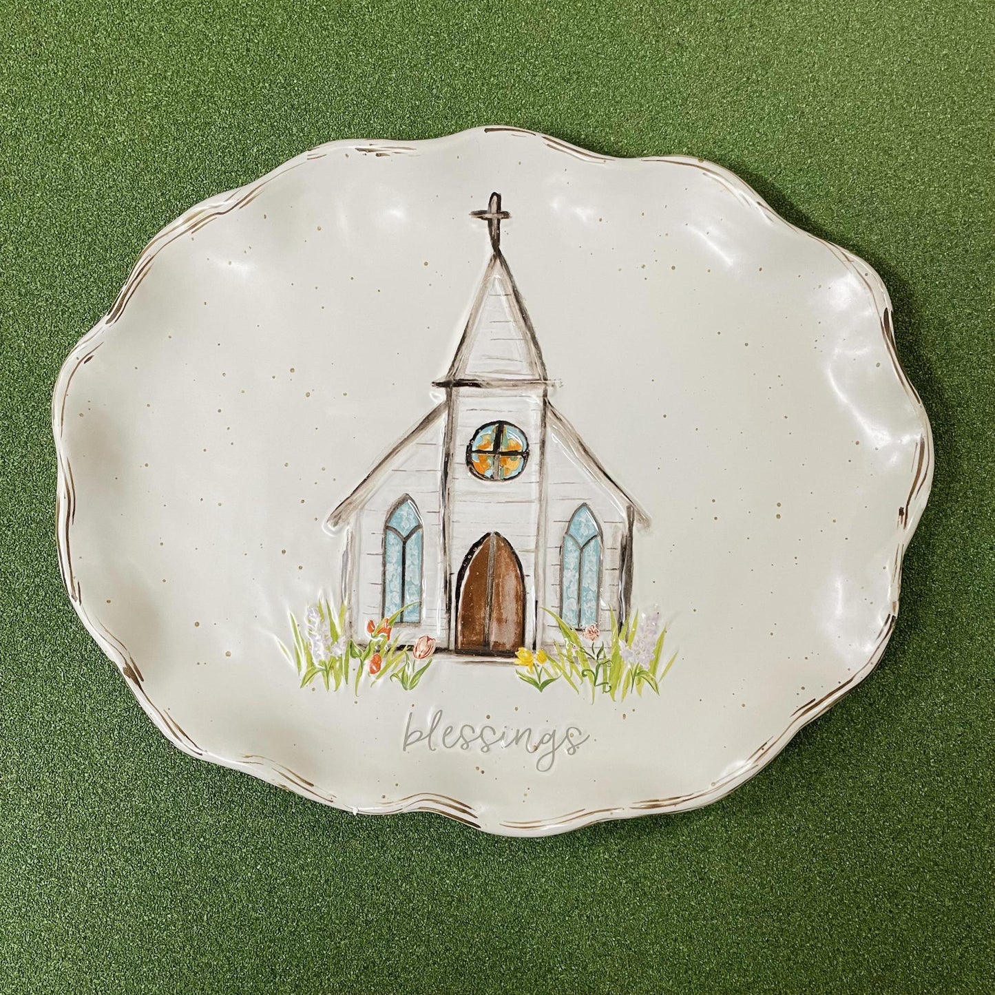 Scallop Church Platter - Mud Pie