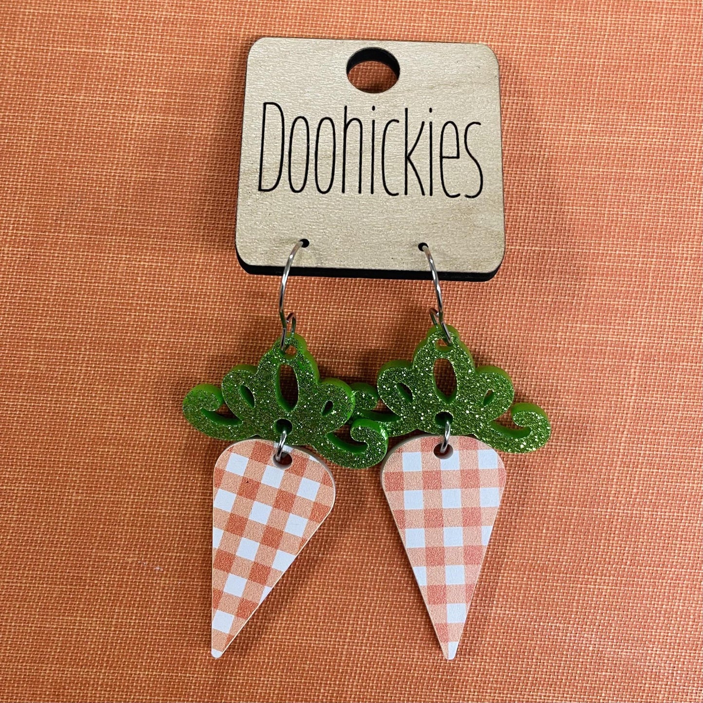 Gingham Carrot Earrings - Doohickies