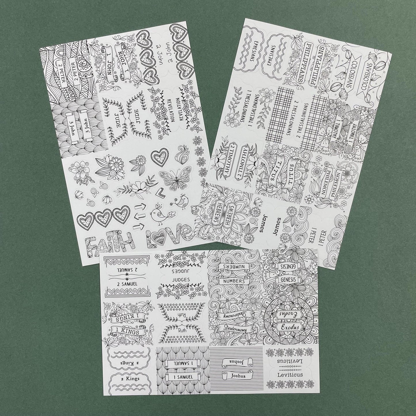 Bible Indexing Tabs - Colorable