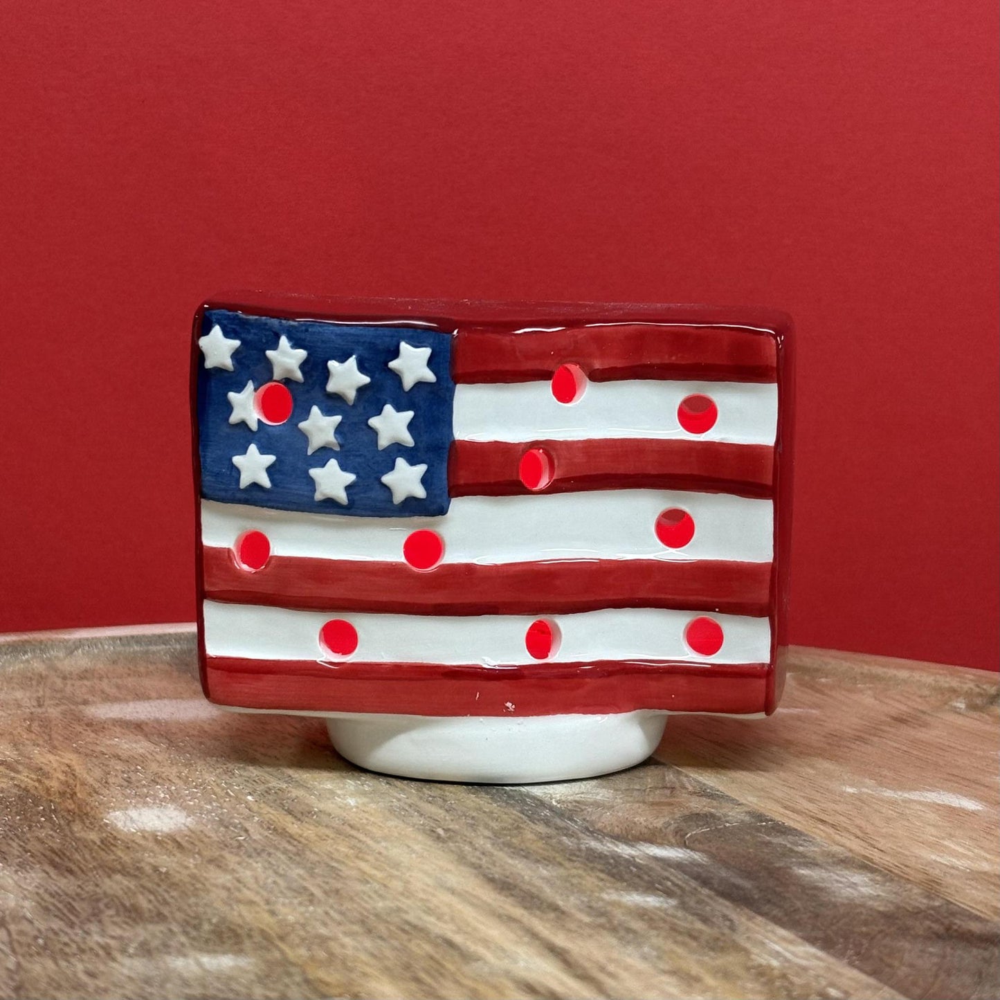 American Flag Light Up Sitter - Mud Pie