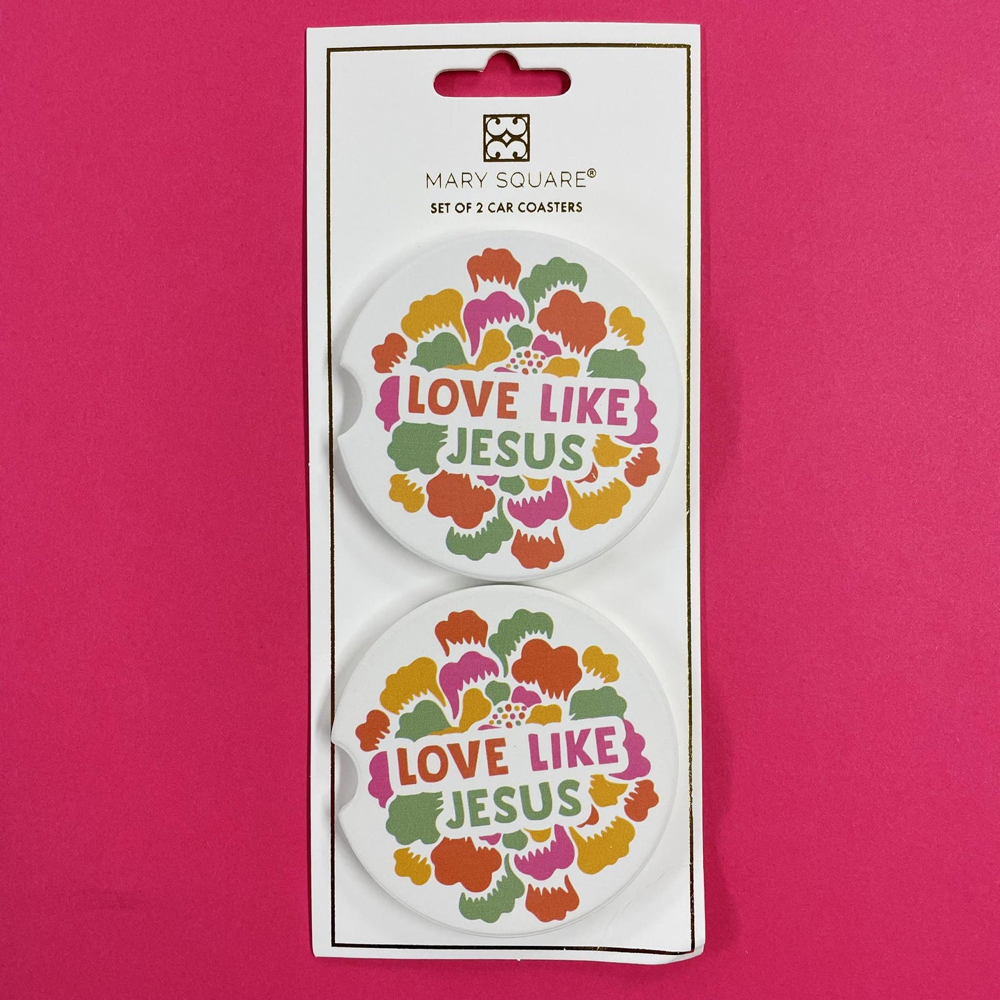 Love Like Jesus Car Coasters - Mary Square