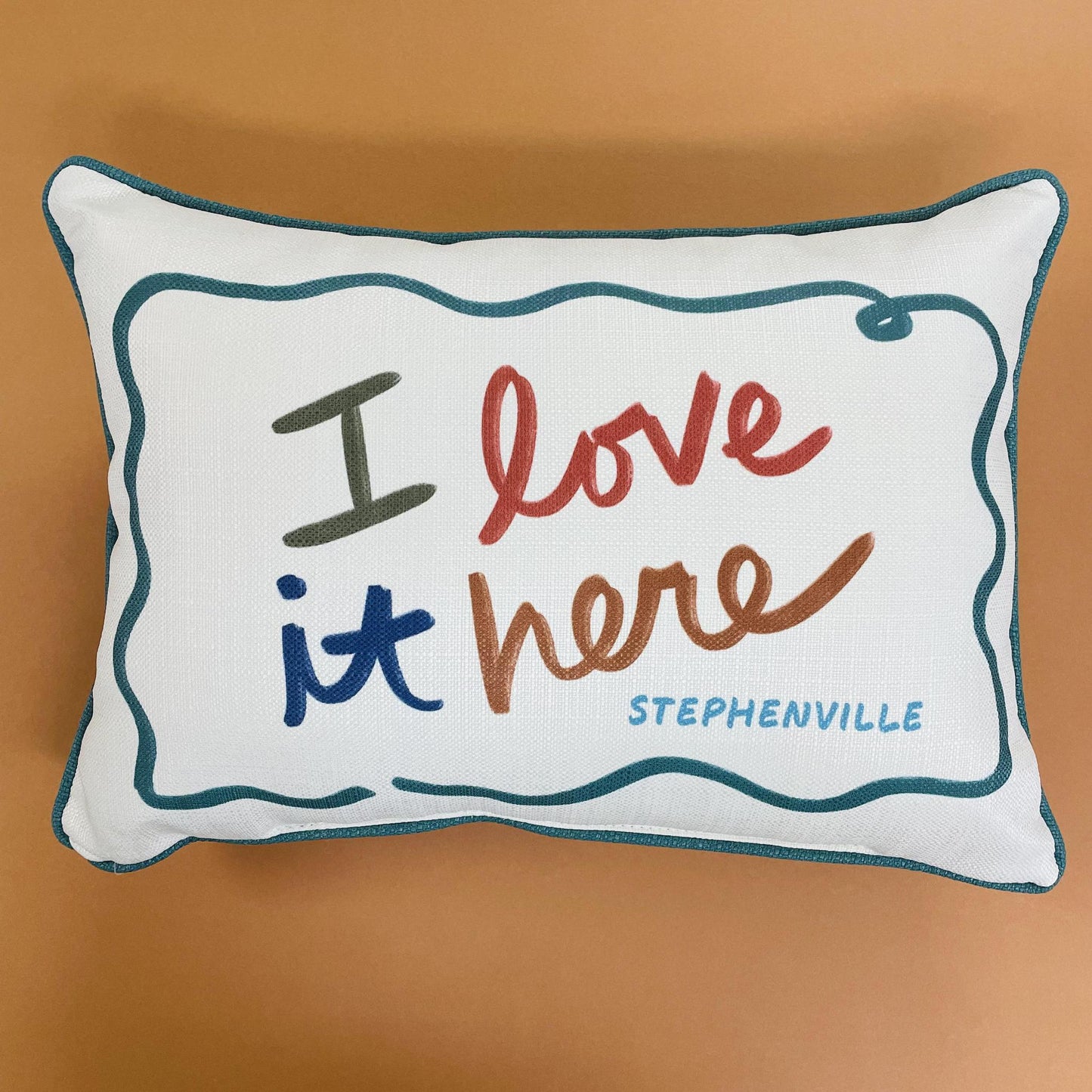 Swirly Love It Here Stephenville Pillow - Little Birdie