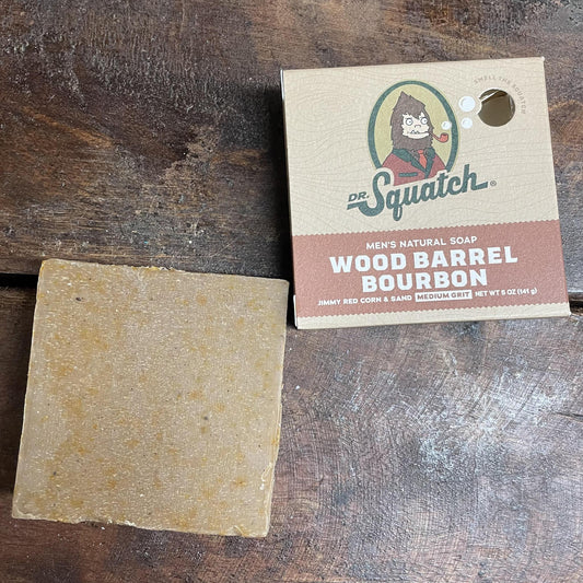 Wood Barrel Bourbon Bar Soap- Dr. Squatch