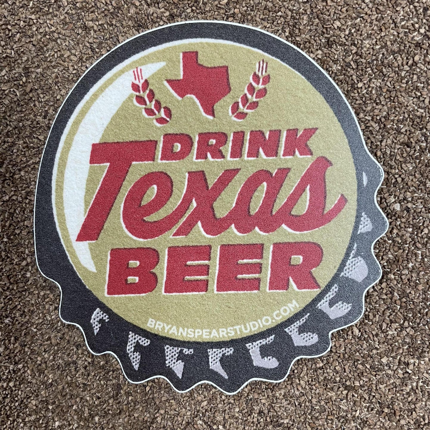 Drink Texas Beer Sticker - Bryan Spear Studios