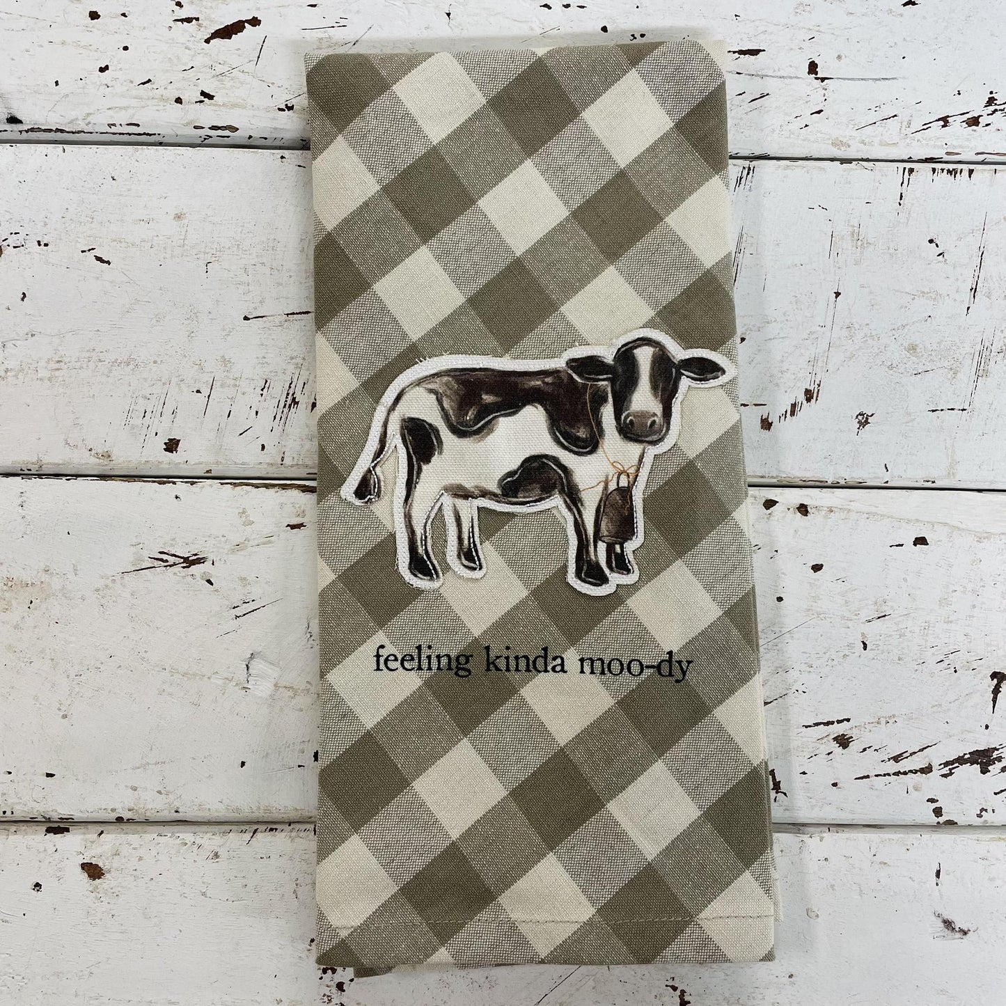 Moo-dy Canvas Patch Towel - Mud Pie