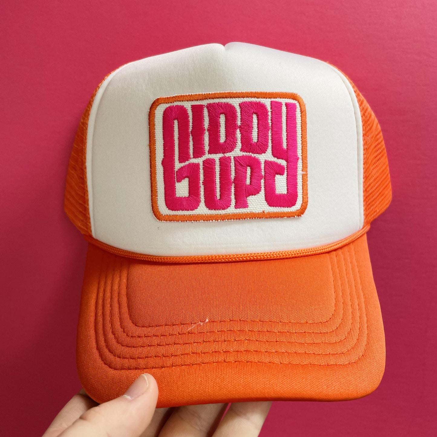 Giddy Up Orange Trucker - Lucky Girl
