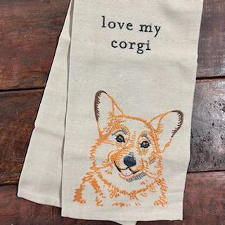 Love My Corgi Towel- Primitives By Kathy