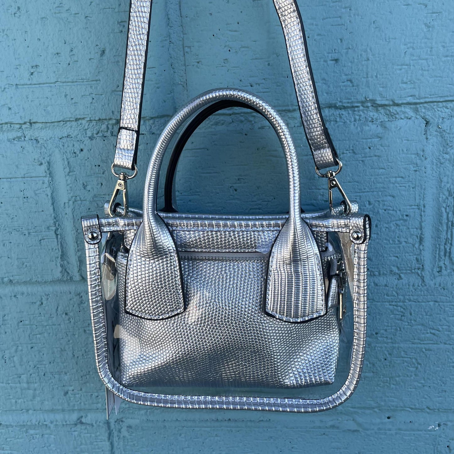 Silver Stacey Clear Crossbody Purse - Jen & Co.