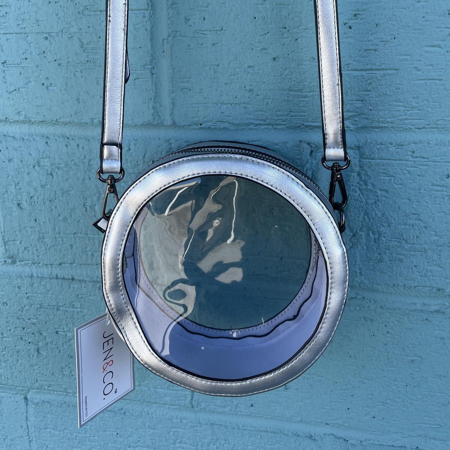 Clear Circular Silver Crossbody - Jen & Co.