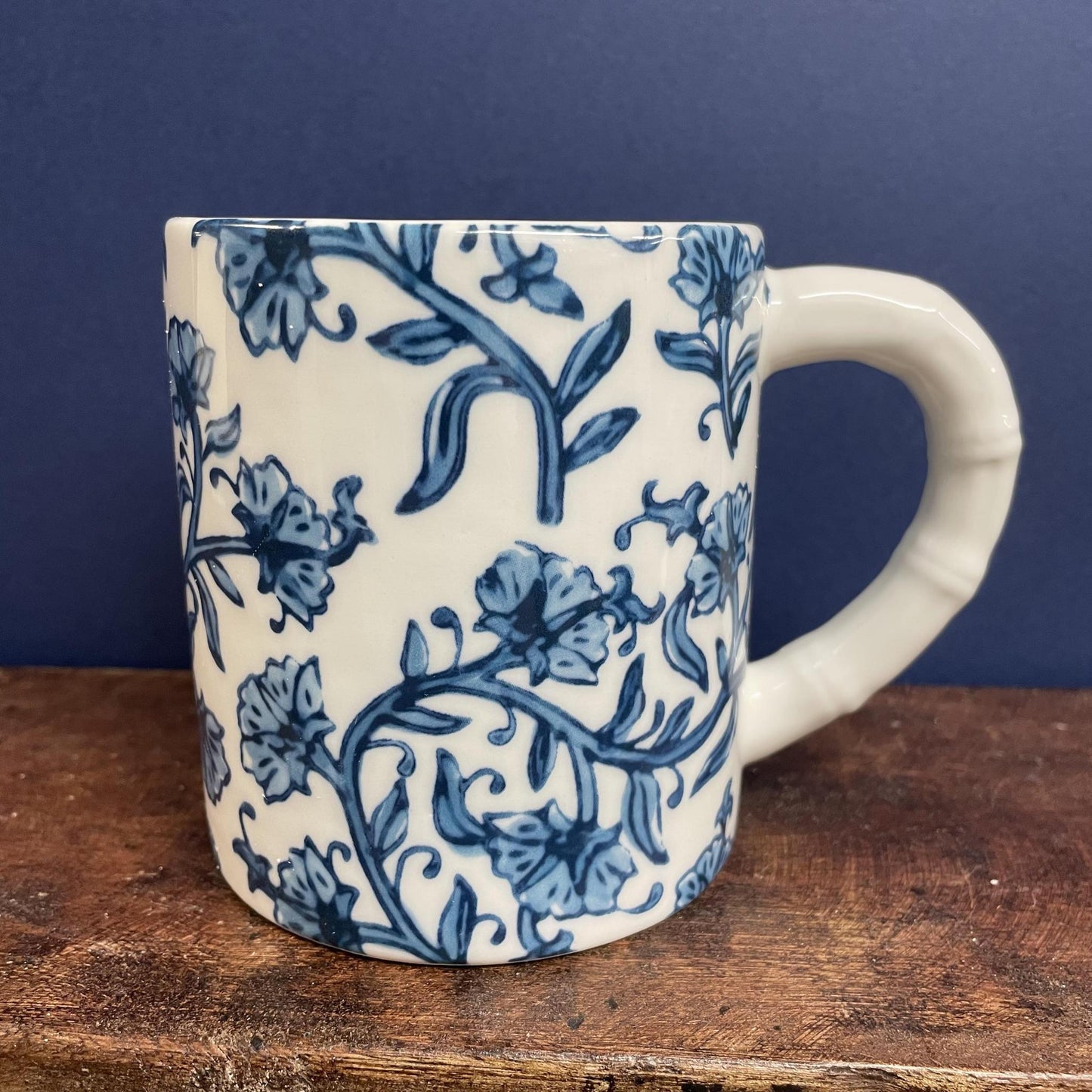 Blue Block Print Mugs - Mud Pie