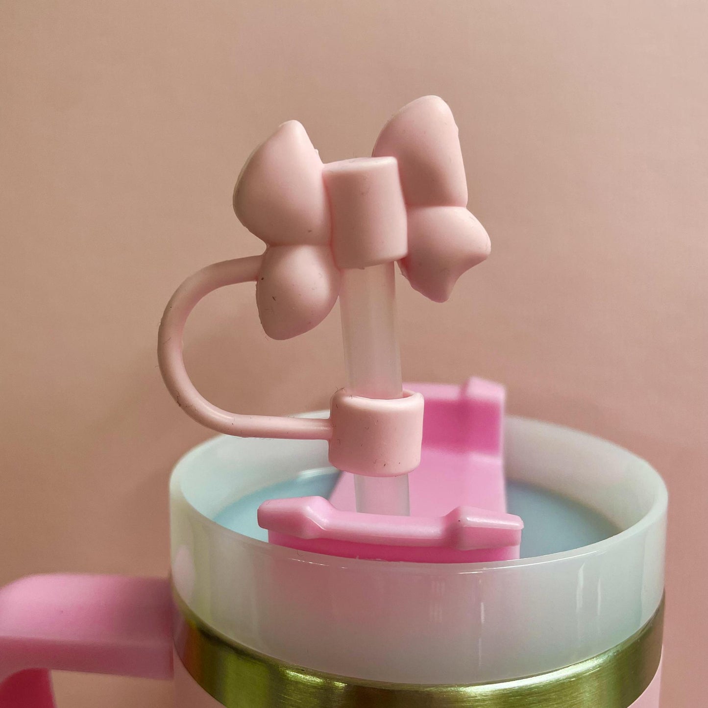 Straw Topper - Light Pink Bow