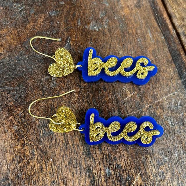 'Bees' Navy & Gold Earrings- Aspen & Lark