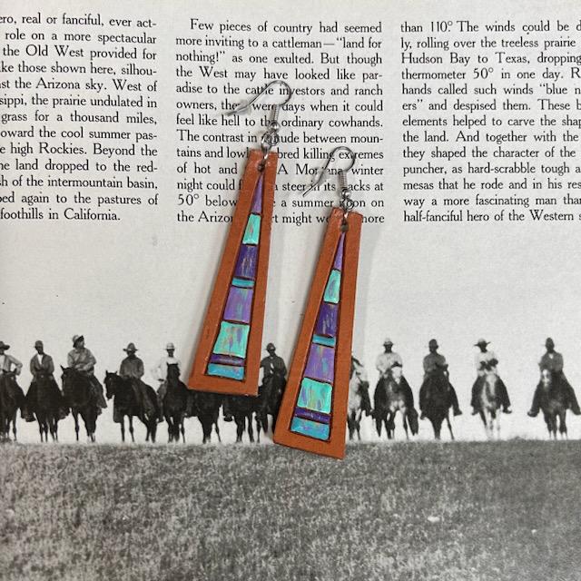 Purple and Turquoise Chunk Earrings - McIntire Saddlery