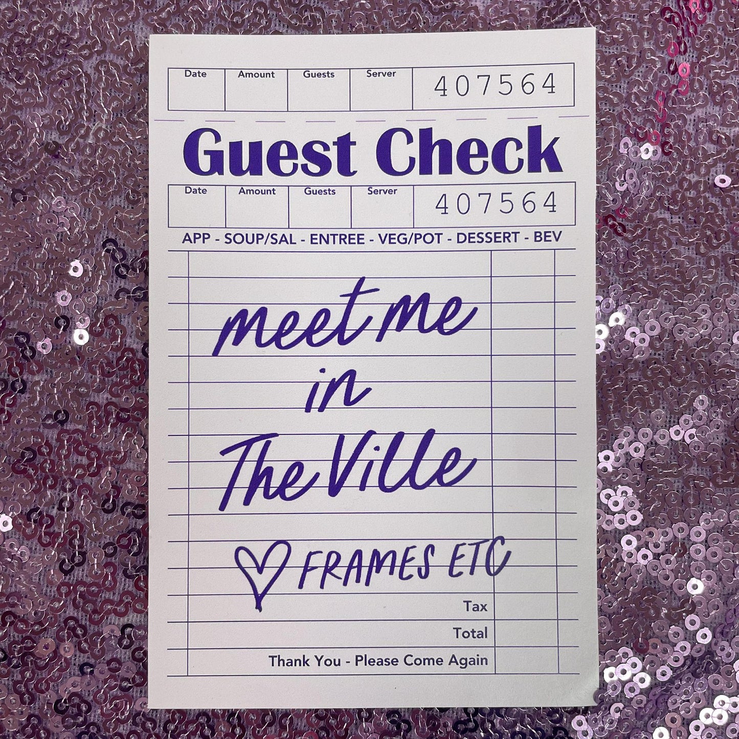 Guest Check Stephenville Sticker - Mugsby