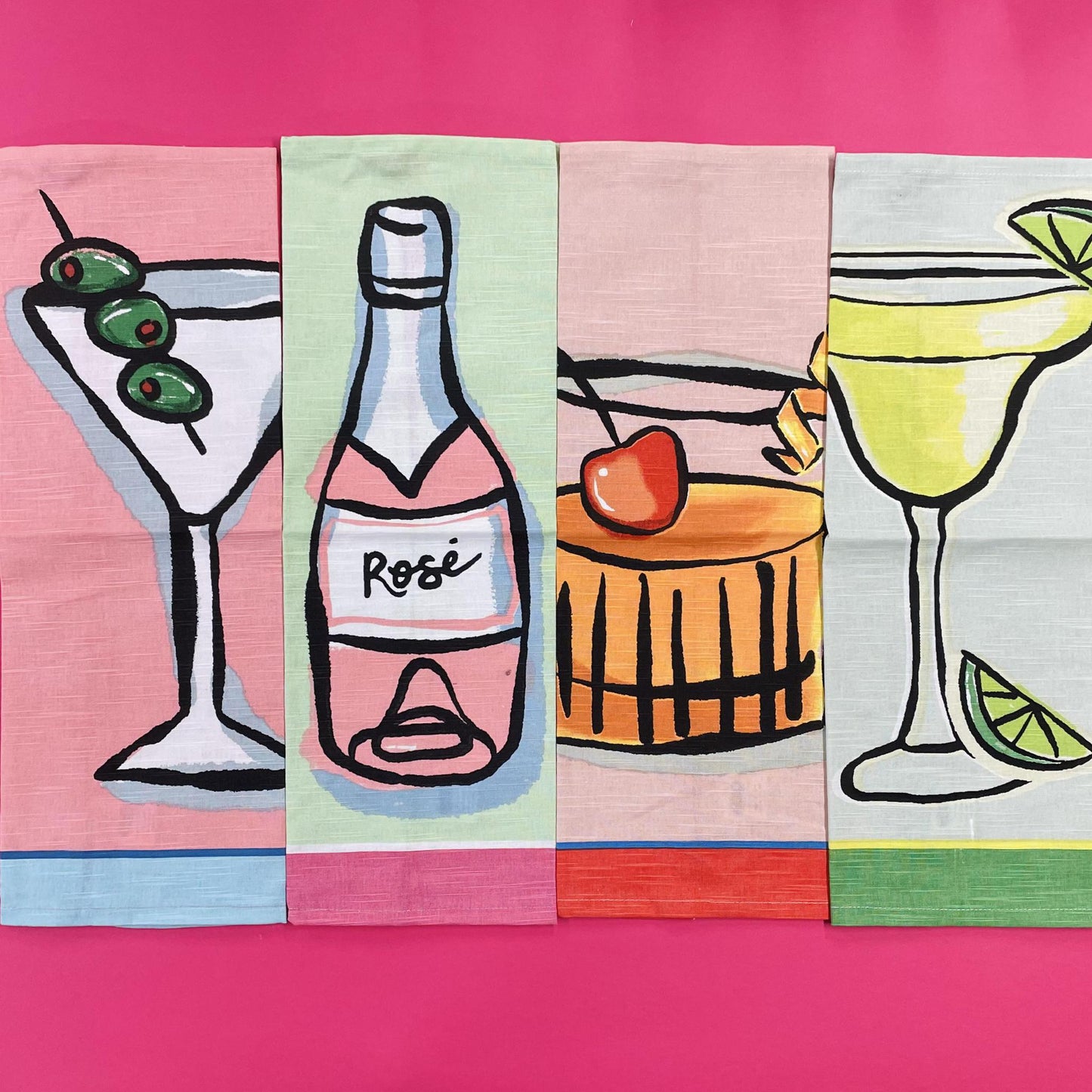 Colored Trim Cocktail Towels - Mud Pie