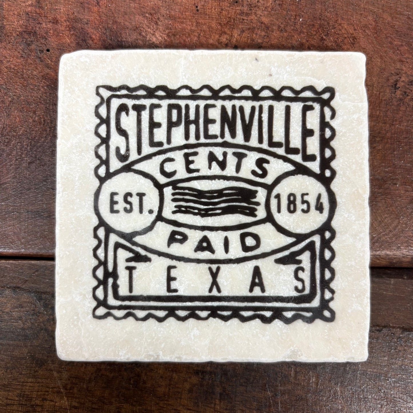 Stephenville Postage Stamp Coaster - B. Berish