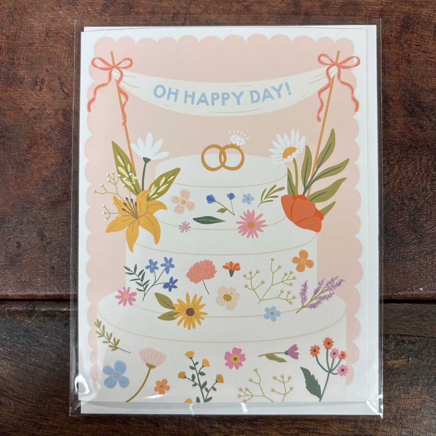 Oh Happy Day Floral Cake Card - Easyhand Goods