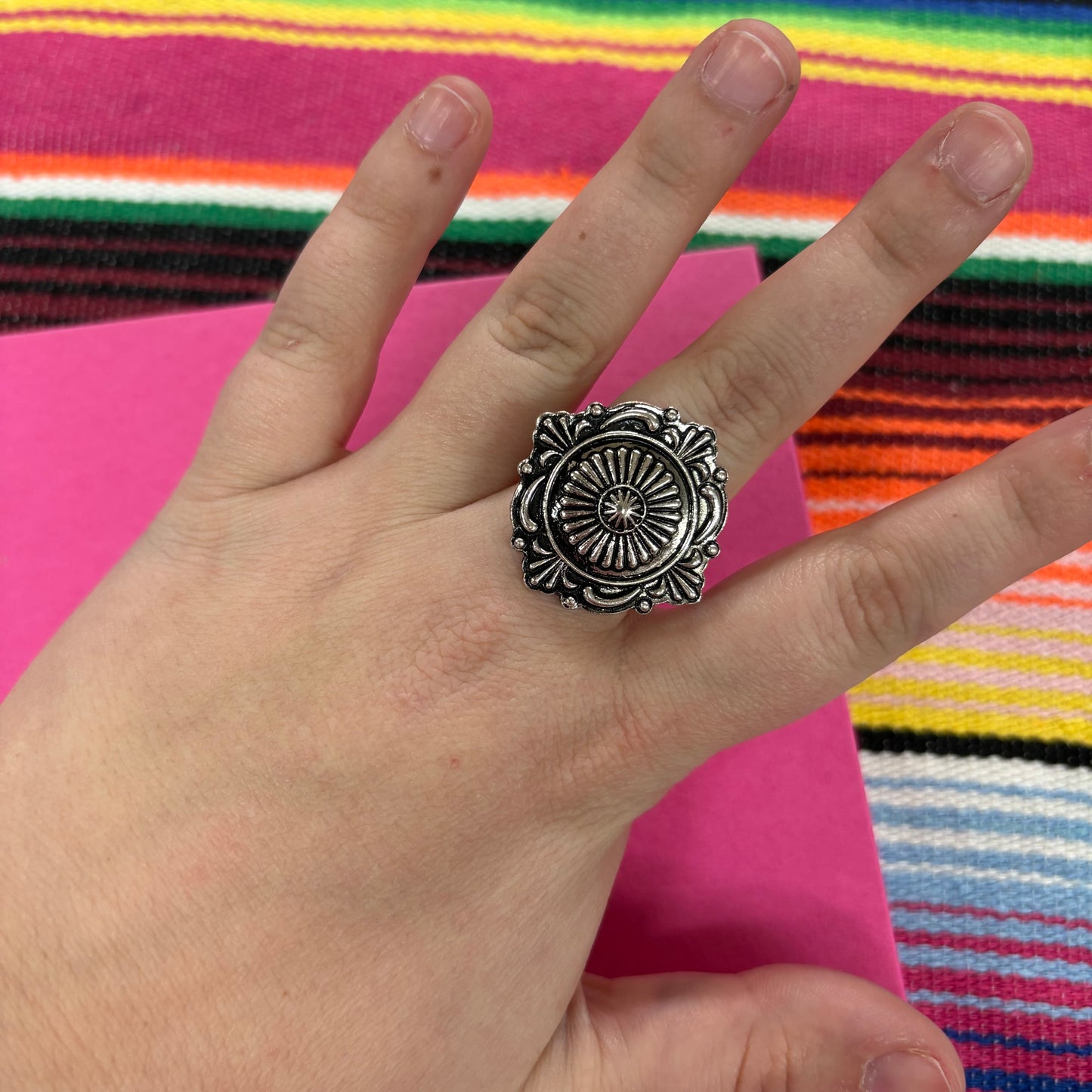 Western Concho Cuff Ring - Boho Ranch Shop