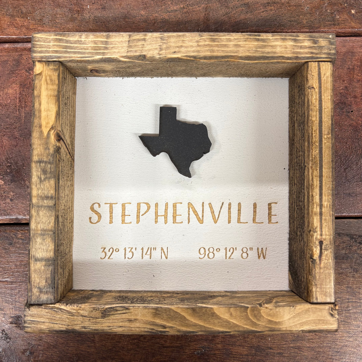 Stephenville Coordinates Sign - Pine Designs
