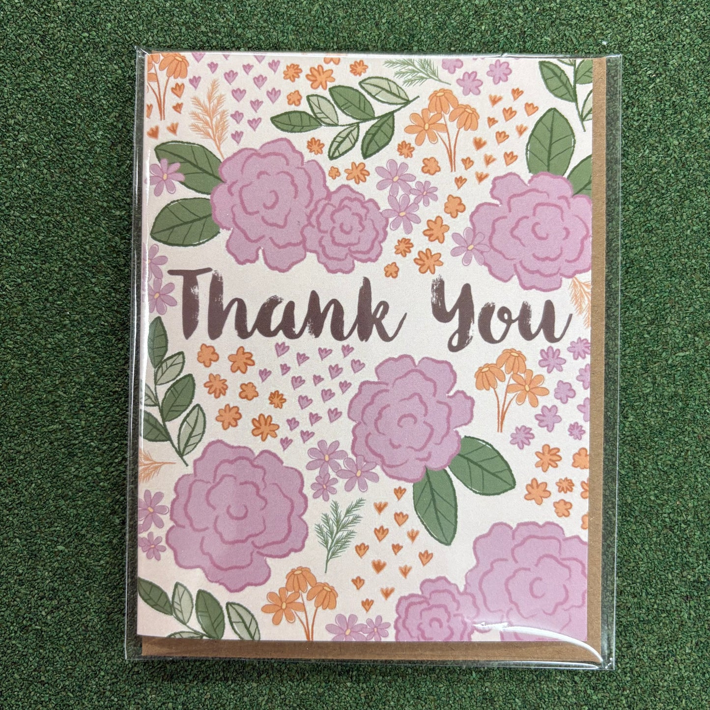 Purple Florals Thank You Card - Big Moods
