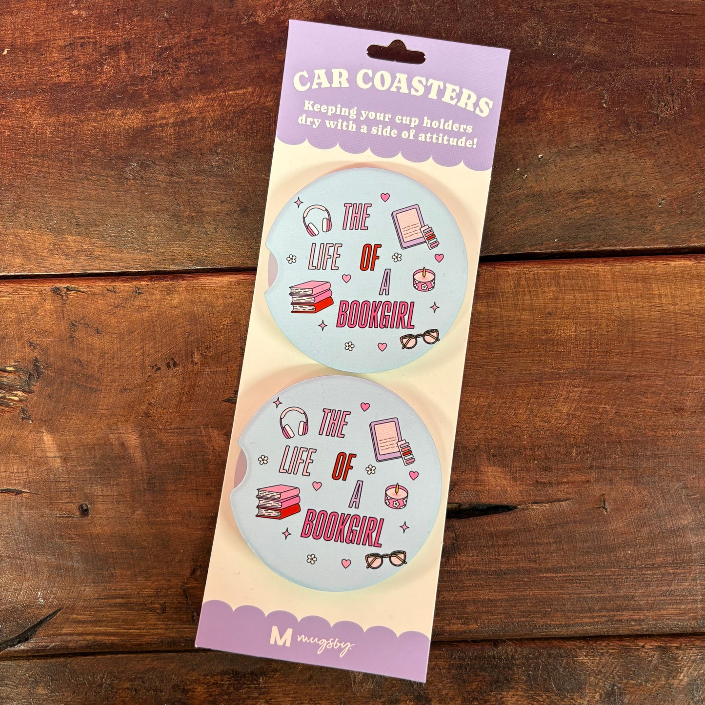 Life Of A Book Girl Car Coasters - Mugsby