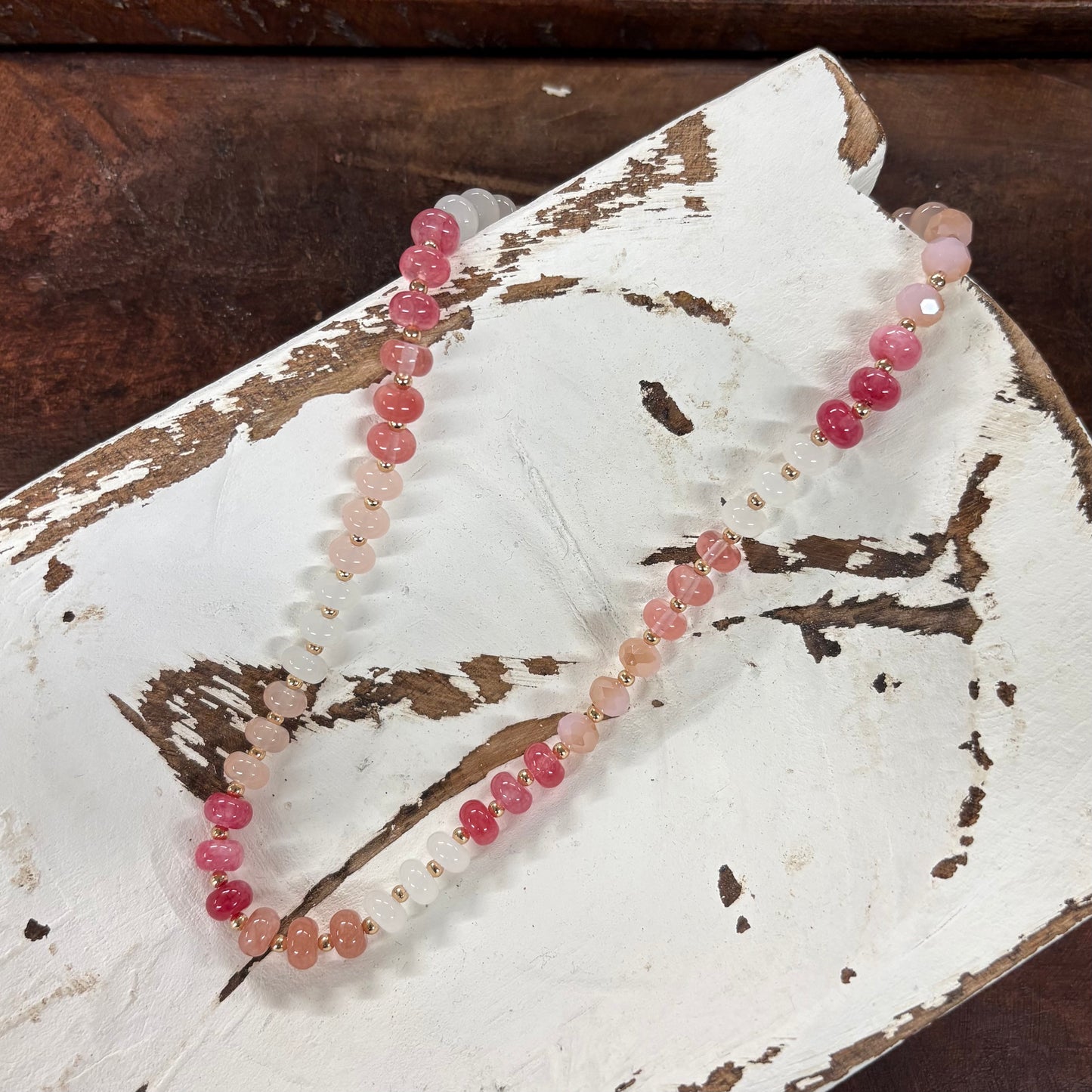Red and Pink Multi Color Beaded Necklace - What's Hot