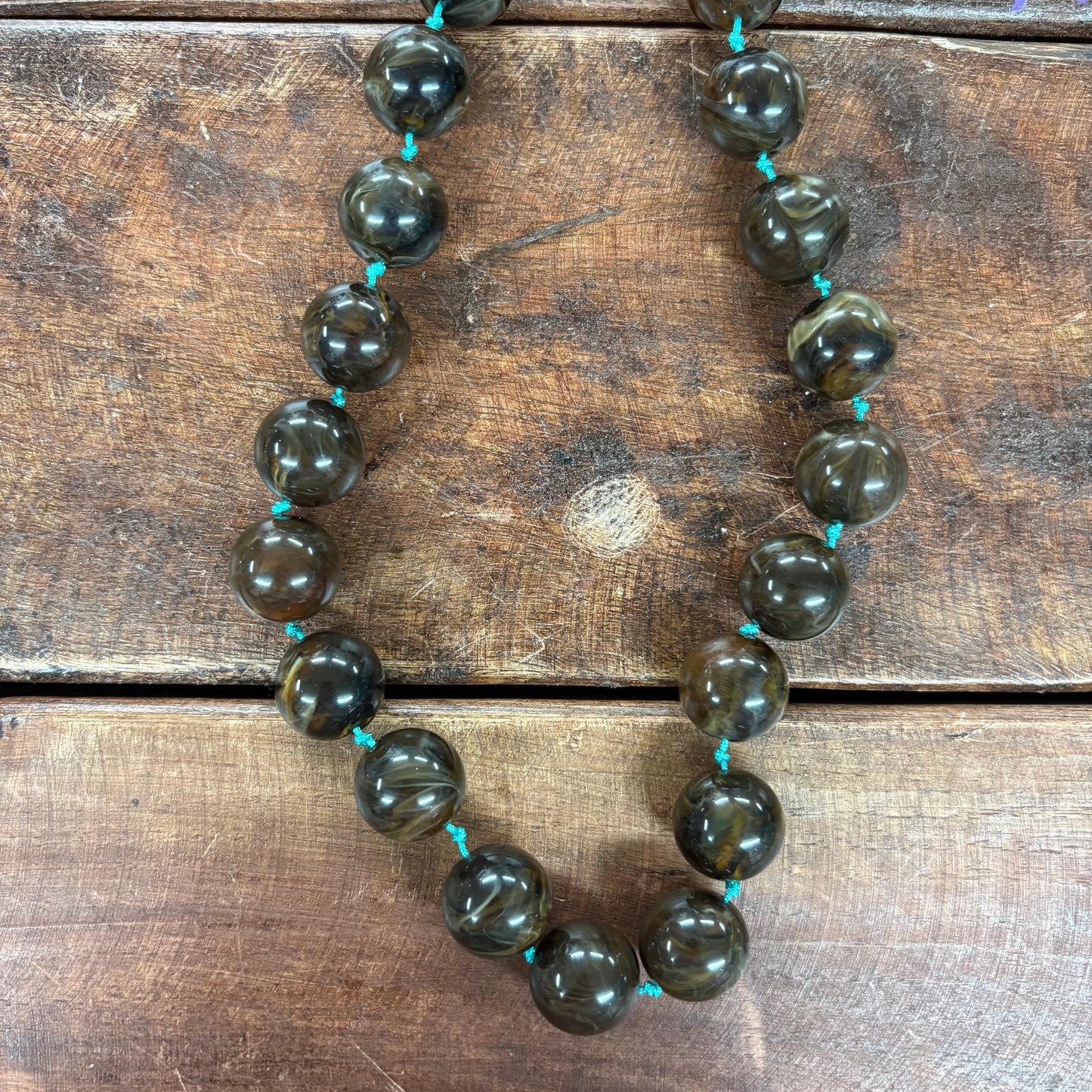 Chunky Brown and Turquoise Necklace - Sensibling Corp.