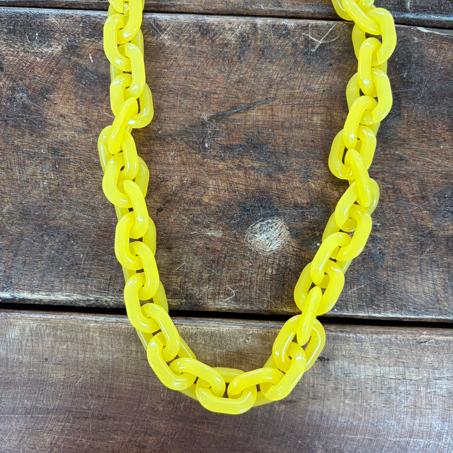 Yellow Chunky Acrylic Chain Necklace - Sensibling Corp.
