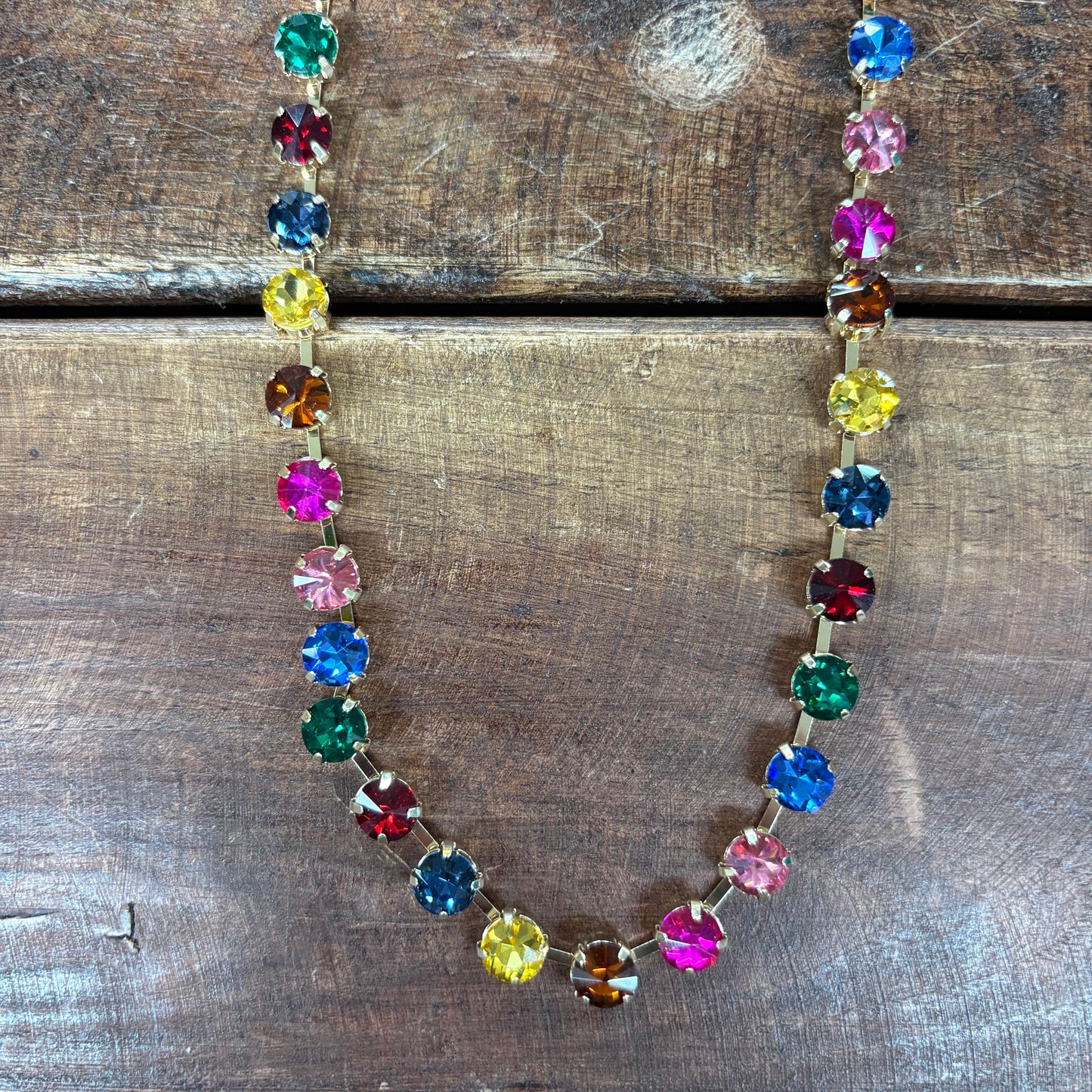 Large Round Stone Link Necklace - Sensibling Corp.