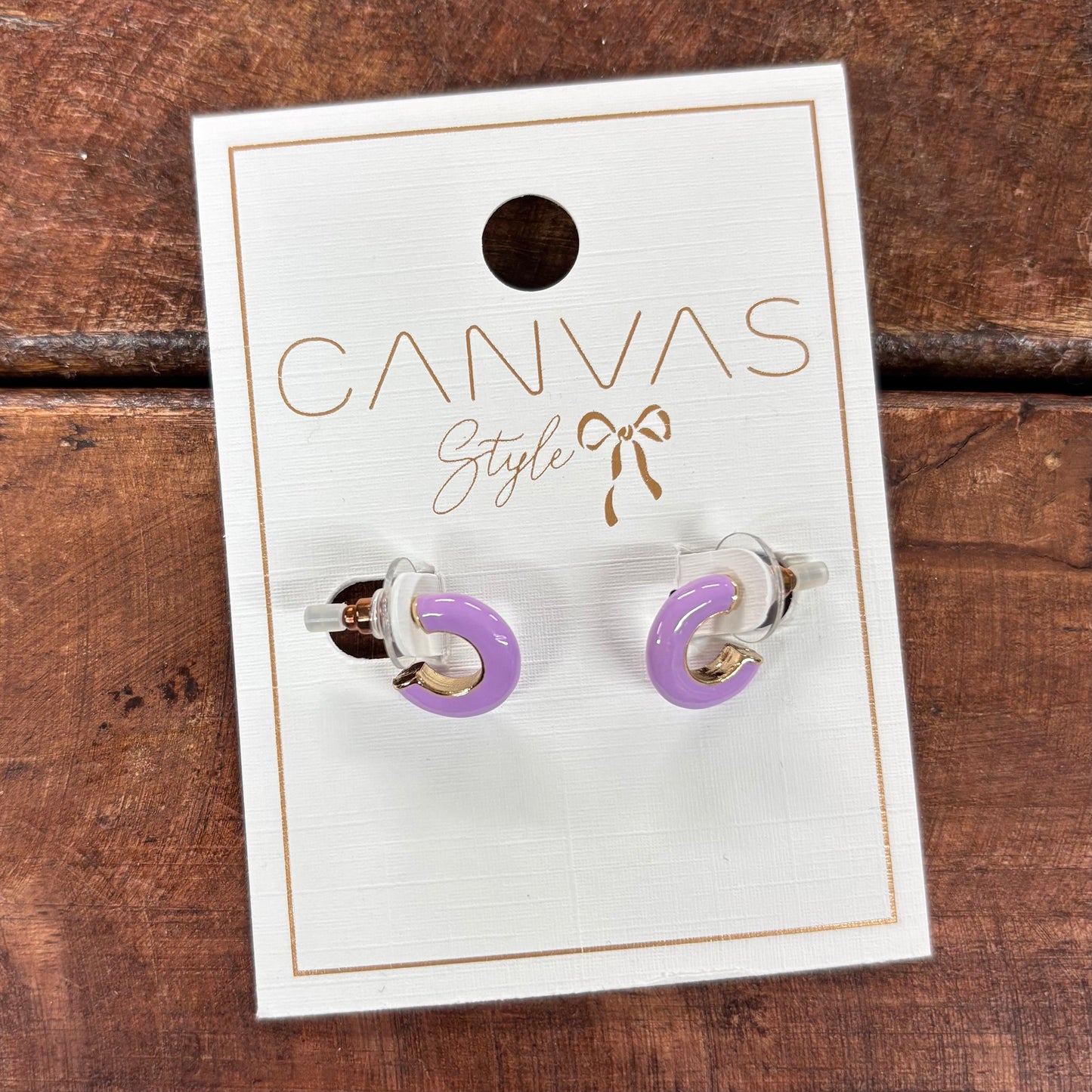 Kelley Coated Enamel Hoop Earrings - Canvas Style