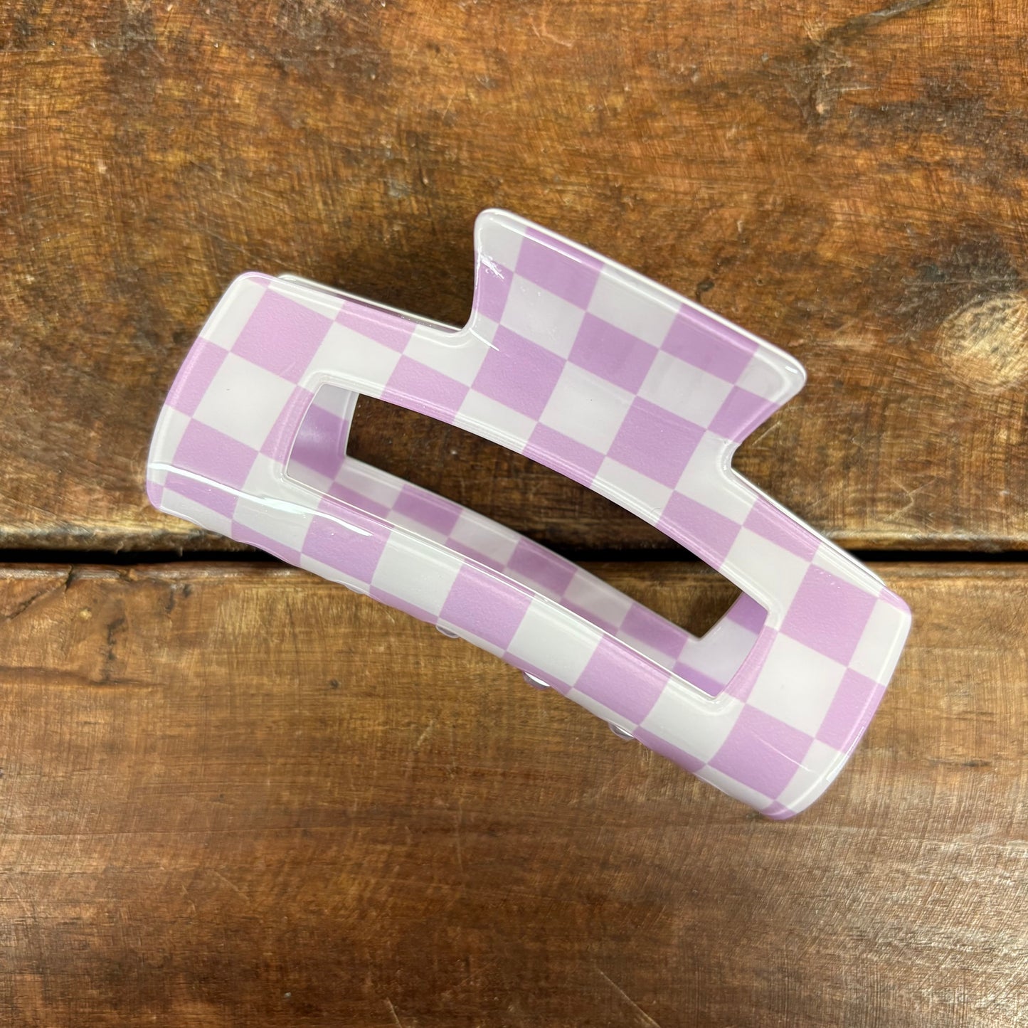 Checkered Purple Claw Clip - JOSSLYN